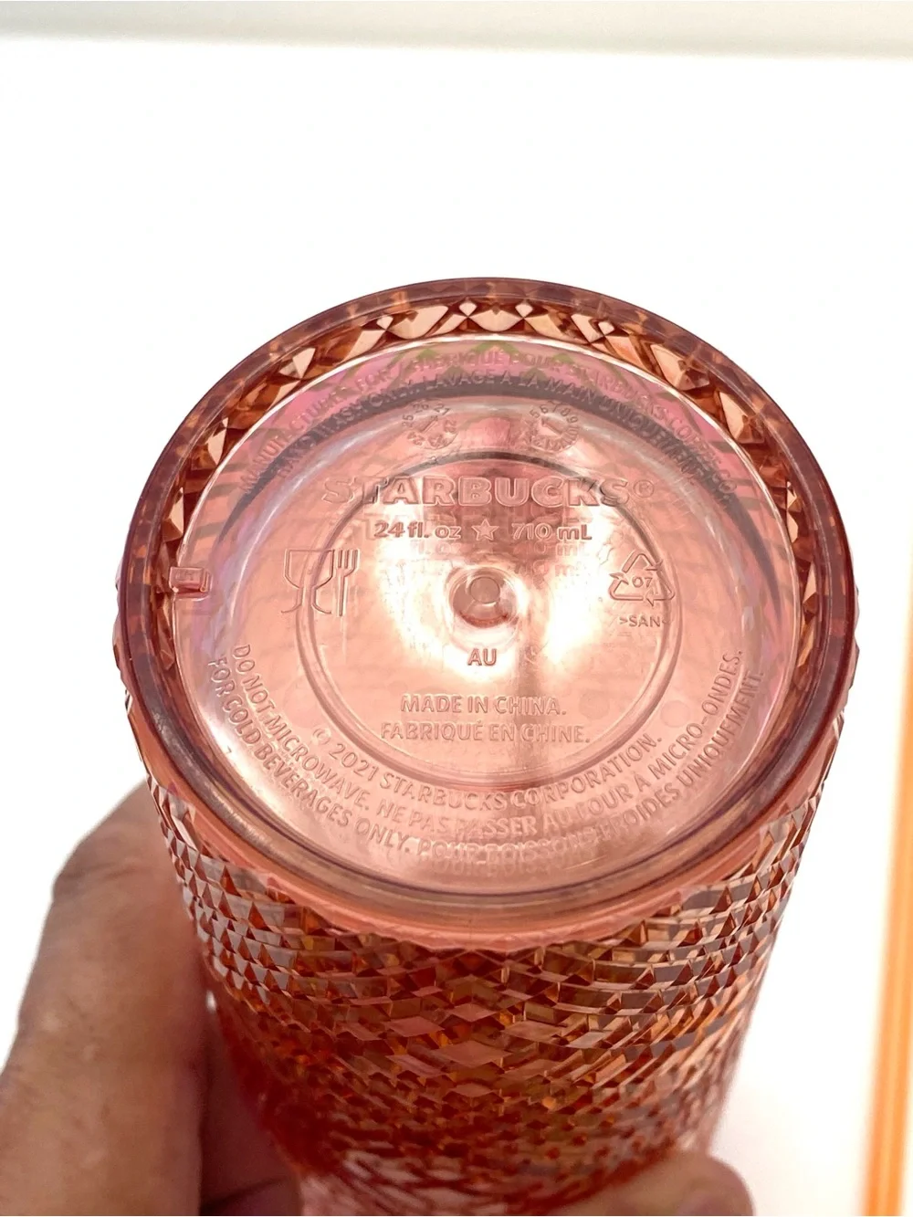 Starbucks 2021 Winter Holiday Rose Gold Jeweled Venti Tumbler